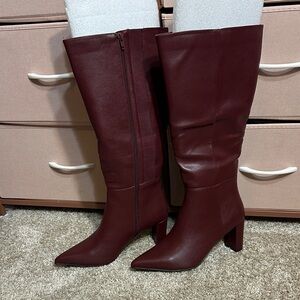 Lane Bryant Maroon Heeled Boots